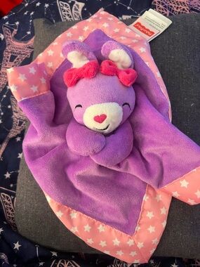 Fisher-Price Purple Bunny Lovey with Pink Star Trim